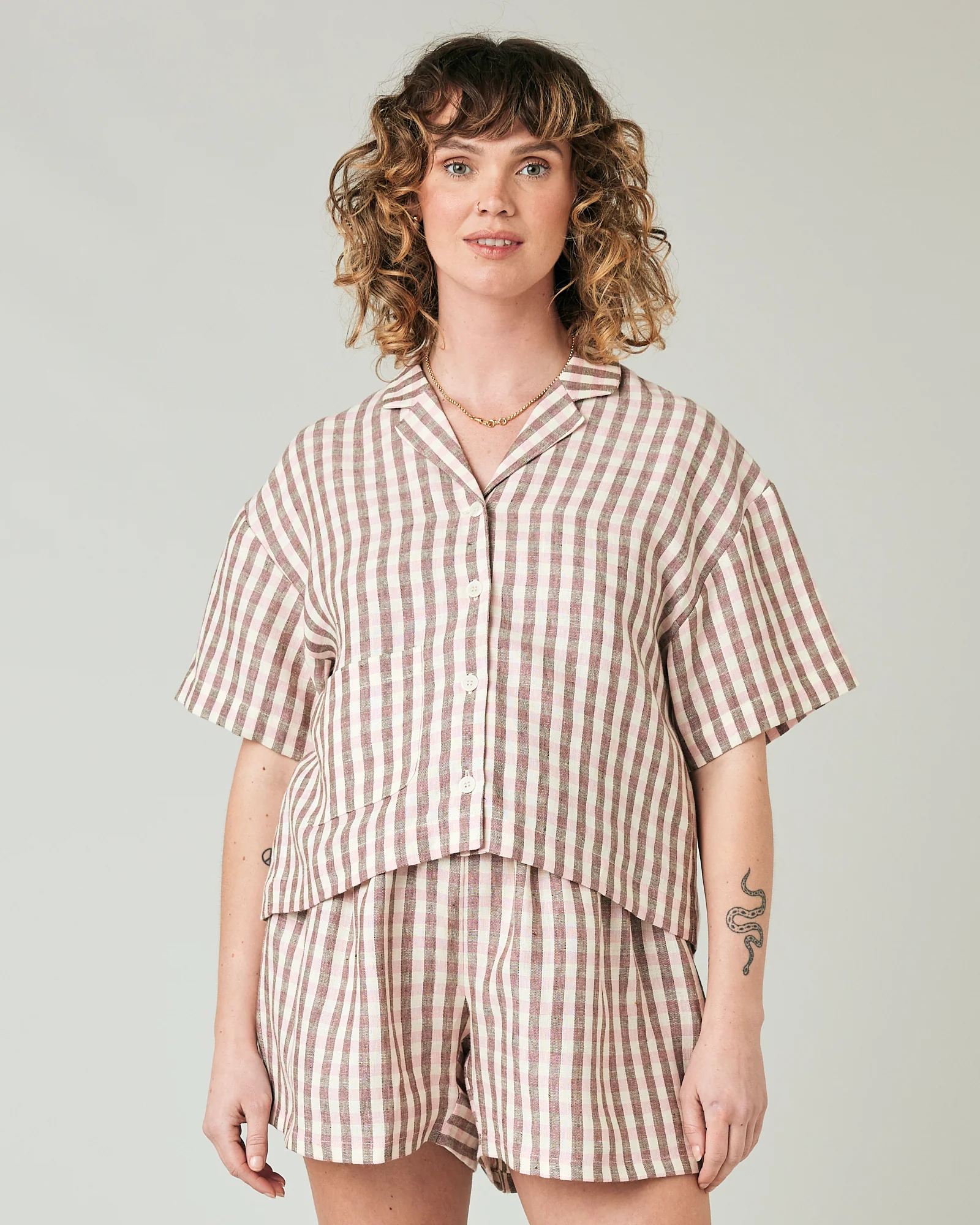Wear Anywhere Neapolitan Check Linen Top - Image 9